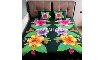 Best Quality Rayon Bedsheet Hand Painted Floral Handmade Design